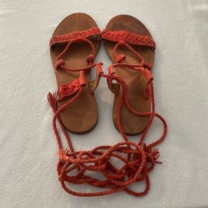 Frye Gladiator Sandals, Coral Color Size 10, Worn very little, had for ten years